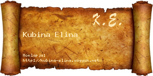 Kubina Elina névjegykártya